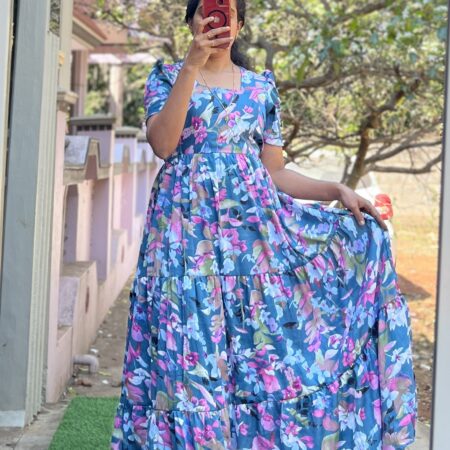 Delta Crush Maternity/Feeding kurti - Delta Anishka - RamaBlue