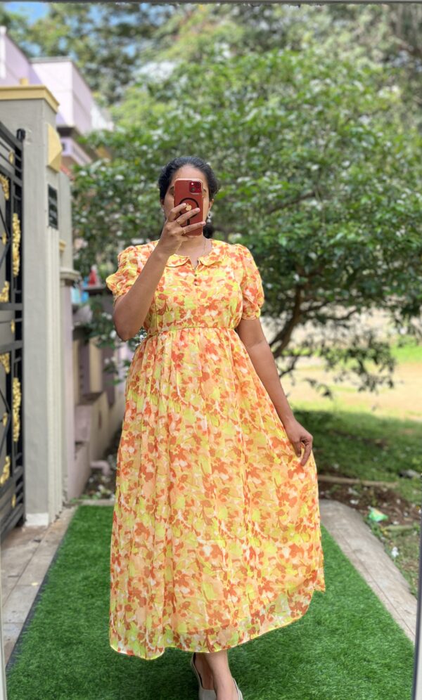 Georgette Maternity/Feeding kurti -PeterPan - Parrot