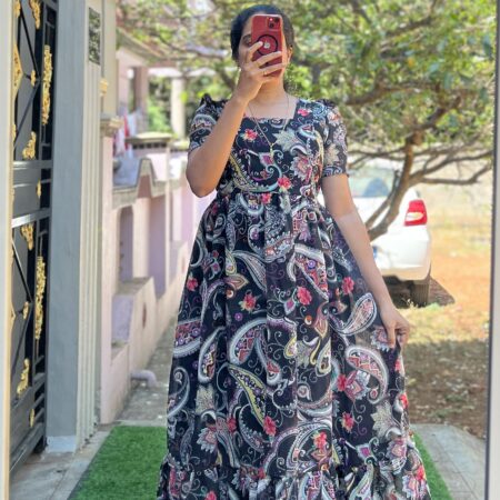 Georgette Maternity/ Feeding Maxi - 2tier - Mango