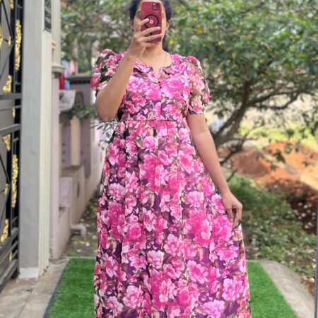 Georgette Maternity/Feeding kurti - Peterpan - pinkDahlia