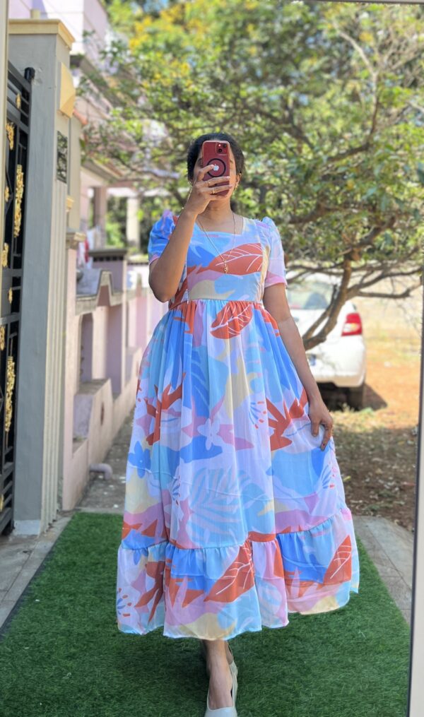 Georgette Maternity/ Feeding Maxi - 2tier - Sakshi