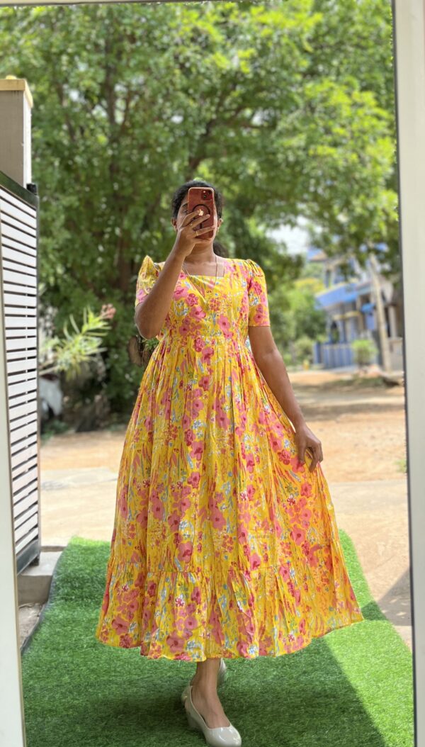 Cotton Maternity/Feeding kurti - SS -  Yellow Heaven - Image 2