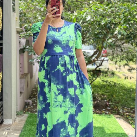 Maternity/Feeding Lounge wear - Zipless MaternityWear- Tie&die Green&Navy