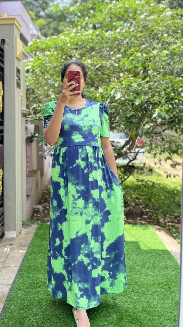 Maternity/Feeding Lounge wear - Zipless MaternityWear- Tie&die Green&Navy
