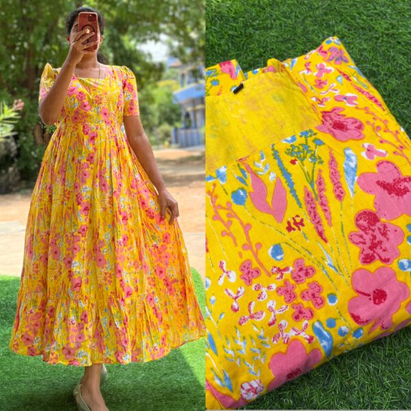 Cotton Maternity/Feeding kurti - SS -  Yellow Heaven