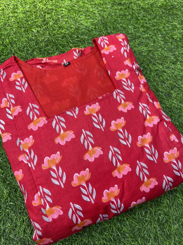 Cotton Maternity/Feeding kurti - SS - Cherry - Image 2