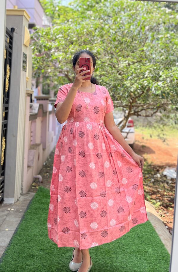 Maternity/Feeding kurti - Rayon Rangoli L.pink
