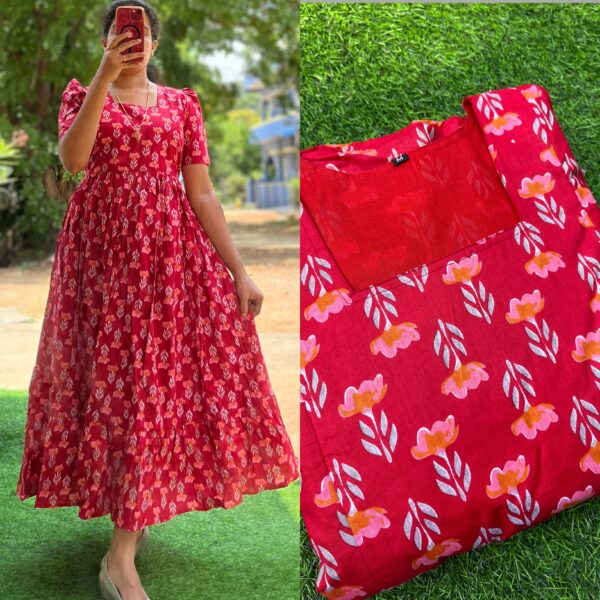 Cotton Maternity/Feeding kurti - SS - Cherry