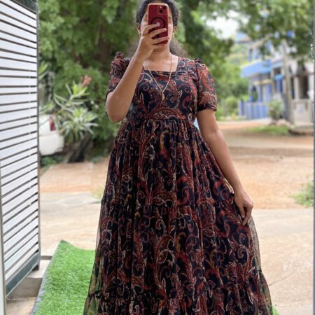 Georgette Maternity/ Feeding Maxi - 3tier - MangoFloral
