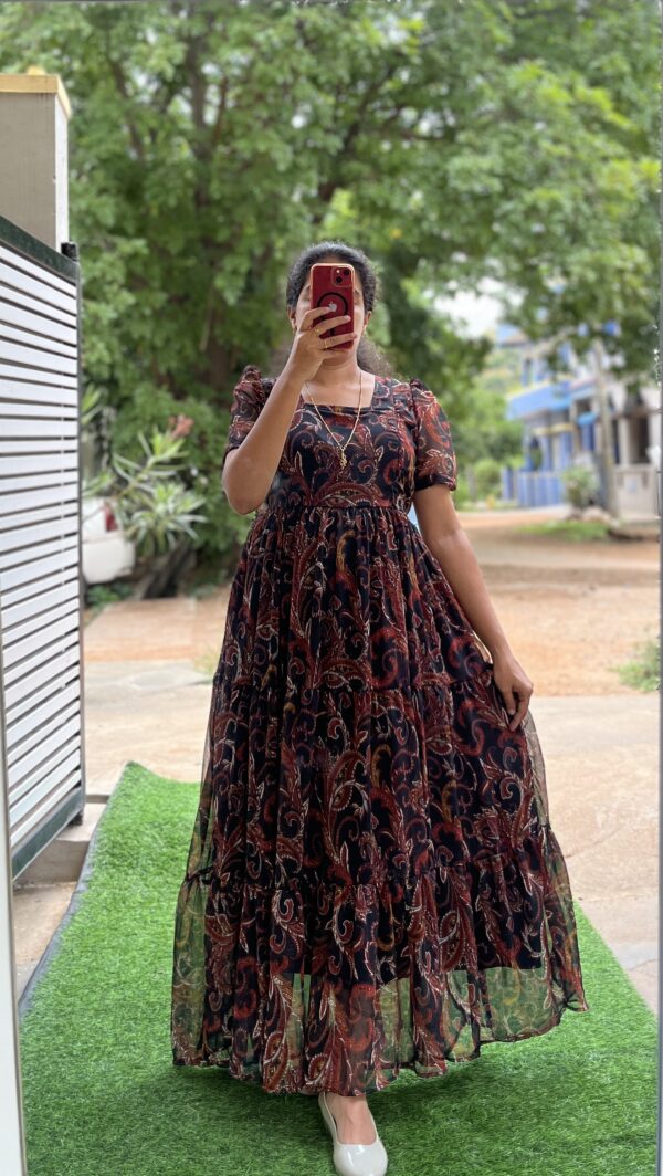 Georgette Maternity/ Feeding Maxi - 3tier - MangoFloral