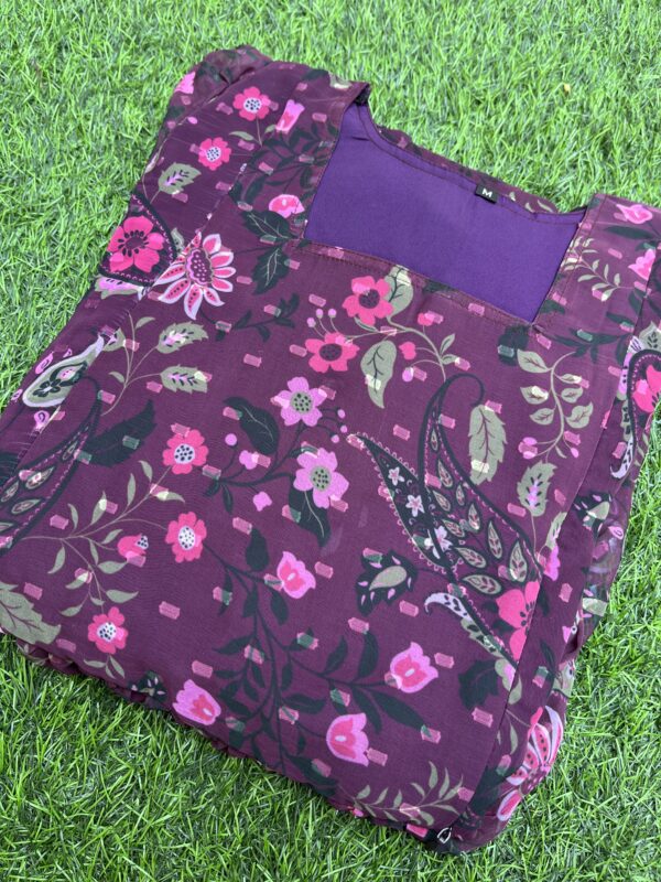 Georgette Maternity/ Feeding Maxi - 3tier - Purple Butta - Image 3
