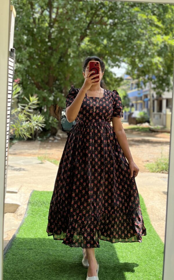 Cotton Maternity/Feeding kurti - SS - Black - Image 3