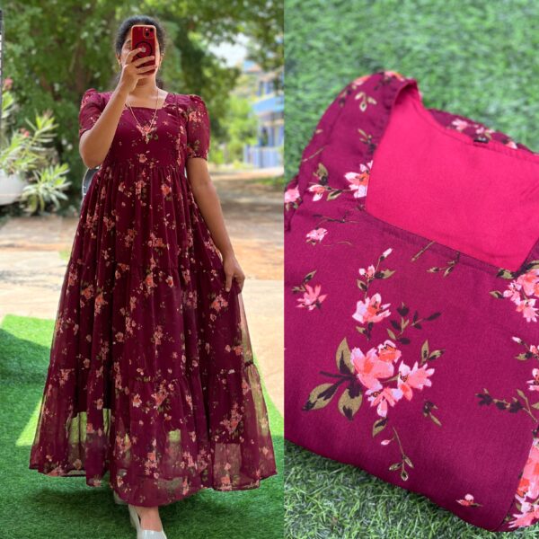 Georgette Maternity/ Feeding Maxi - 3tier - wine