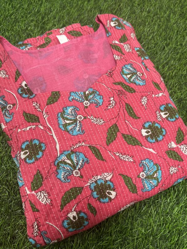 Cotton Maternity/Feeding kurti - Kantha Candy - Image 3