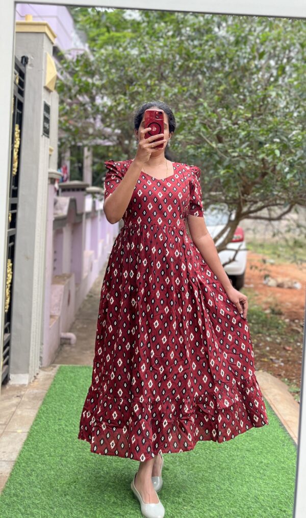 Cotton Maternity/ Feeding Maxi - PureCotton - Diamond Maroon