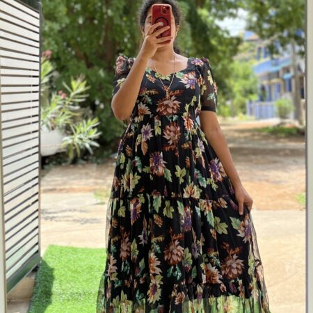Georgette Maternity/ Feeding Maxi - 3tier -  Chevanthi
