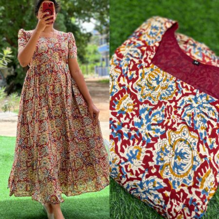 Cotton Maternity/Feeding kurti - SS - Kalamkari