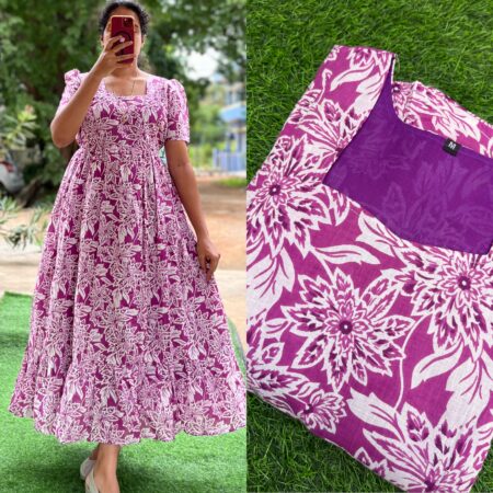 Cotton Maternity/Feeding kurti - SS - Cotton Purple