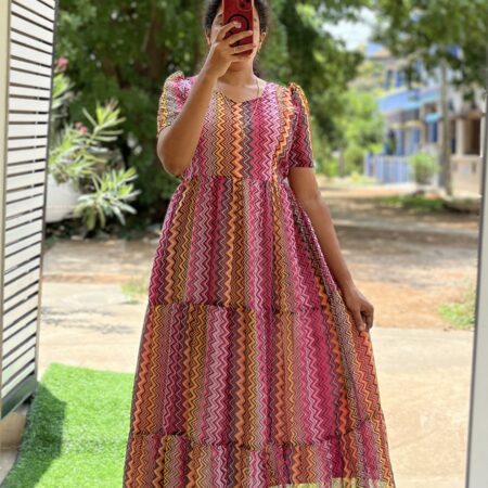 Georgette Maternity/ Feeding Maxi - 3tier - zigzag