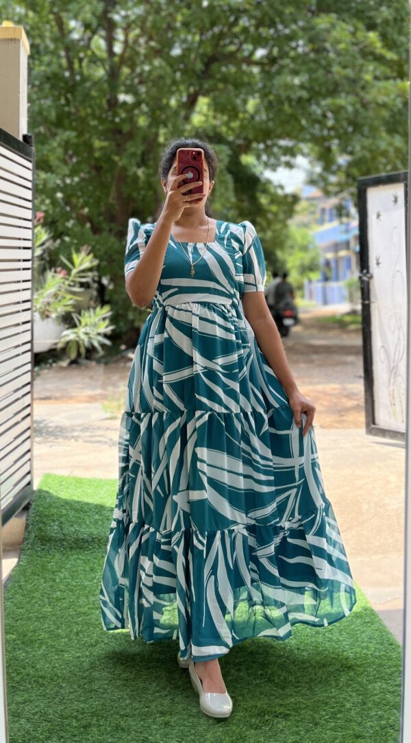 Georgette Maternity/ Feeding Maxi - 3tier -Waves