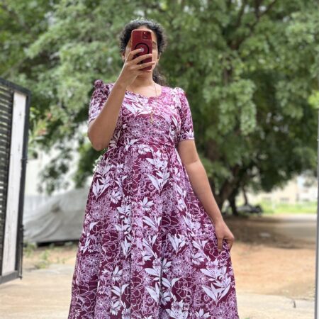Delta Crush Maternity/Feeding kurti - 3tier- Delta Alpha Purple