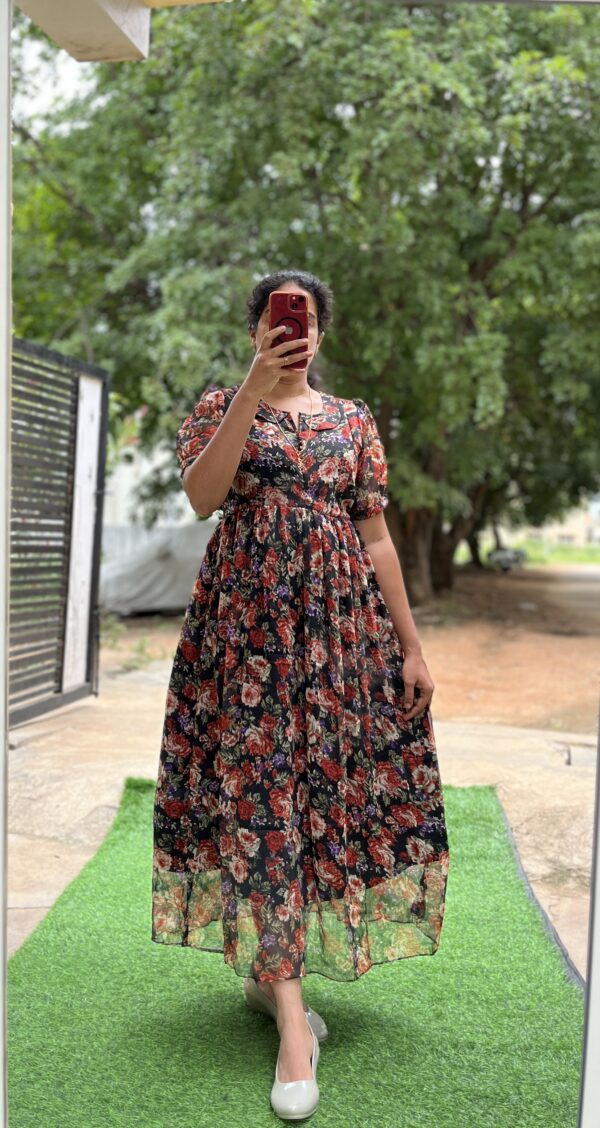 Georgette Maternity/Feeding kurti - PeterPan - Honey