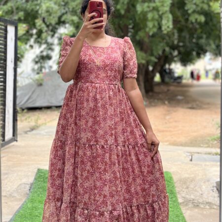Georgette Maternity/ Feeding Maxi - 3tier - Lurex Jasmin