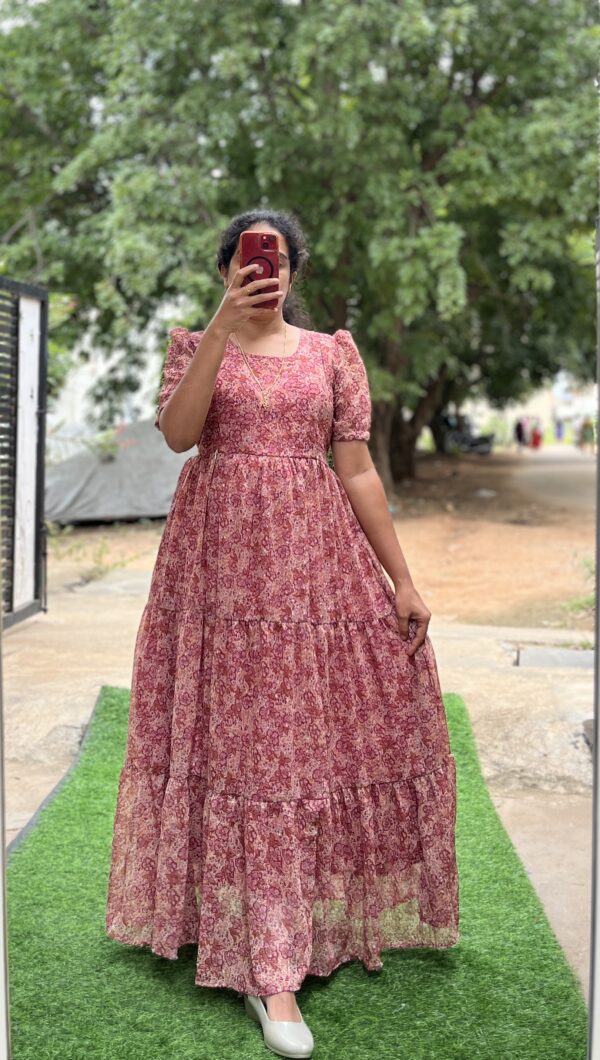 Georgette Maternity/ Feeding Maxi - 3tier - Lurex Jasmin
