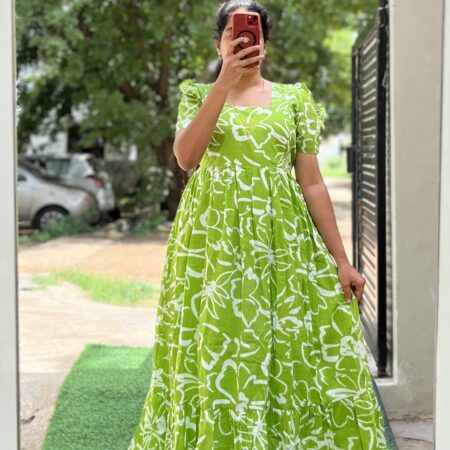 Cotton Maternity/Feeding kurti - SS - L.Green Abs