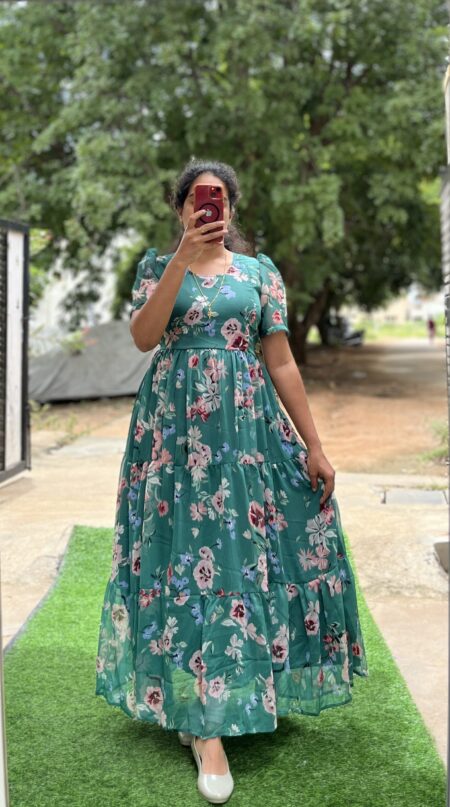 Georgette Maternity/ Feeding Maxi - 3tier - Rama