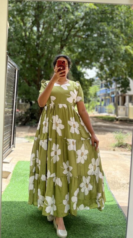 Delta Crush Maternity/Feeding kurti - 3tier- Delta Neha LightMehandi
