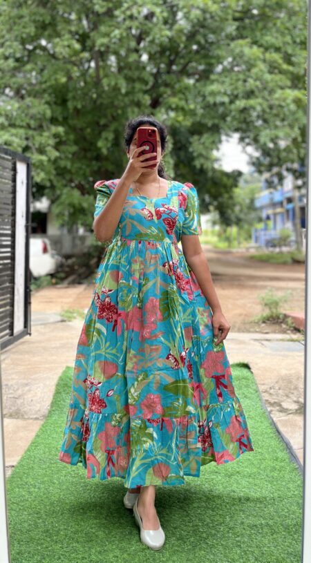 Cotton Maternity/Feeding kurti - SS - Forest