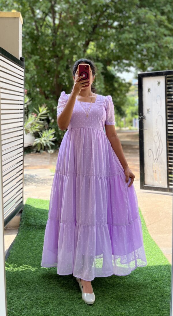 Georgette Maternity/ Feeding Maxi - 3tier - Lavender