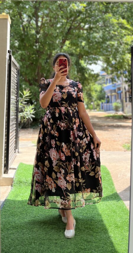 Georgette Maternity/Feeding kurti - Paperflower