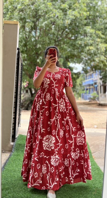 Cotton Maternity/Feeding kurti - Cotton RedCreeper