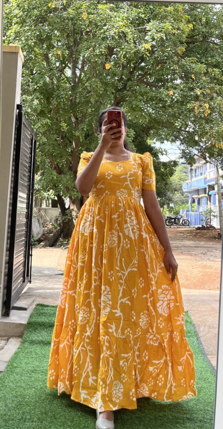 Cotton Maternity/Feeding kurti - Cotton Yellow Creeper