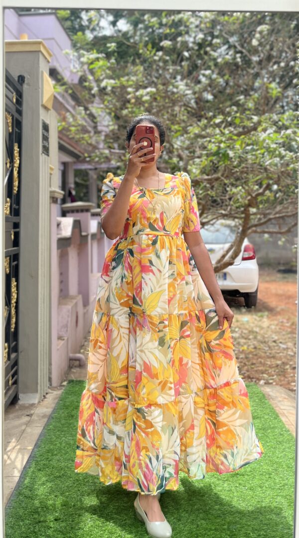 Georgette Maternity/ Feeding Maxi - 3tier - Yashitha