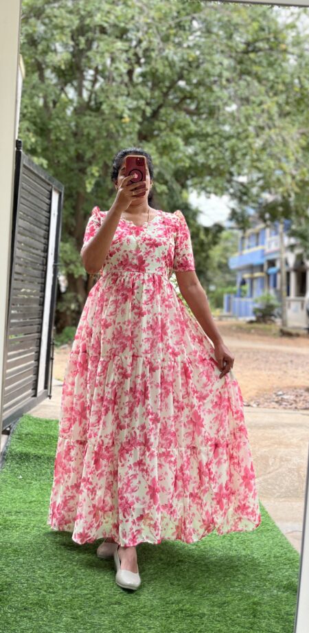 Georgette Maternity/ Feeding Maxi - 3tier - avacado