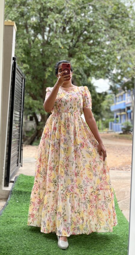Georgette Maternity/ Feeding Maxi - 2tier - Creamy Delite