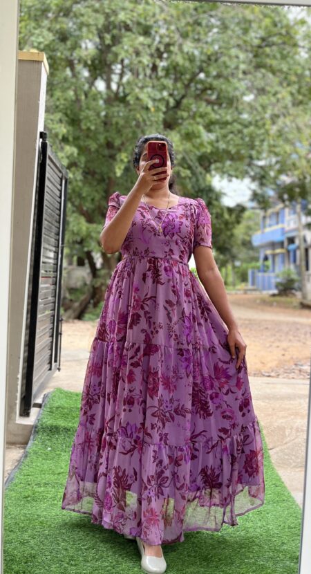 Georgette Maternity/ Feeding Maxi - 3tier Grape